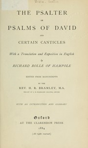 Cover of: The Psalter: or Psalms of David and certain canticles