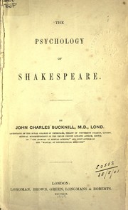 Cover of: The psychology of Shakespeare