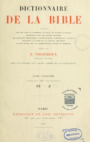 Cover of: Dictionnaire de la Bible ... by Fulcran Grégoire Vigouroux