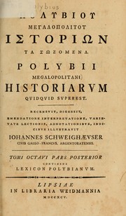 Cover of: Historiarum quidquid superest by Polybius