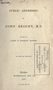 Cover of: Public addresses: Edited by James E. Thorold Rogers