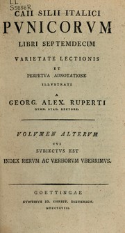 Cover of: Punicorum libri septemdecim by Tiberius Catius Silius Italicus