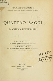 Cover of: Quattro Saggi di critica letteraria by Michele Scherillo