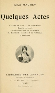 Cover of: Quelques actes