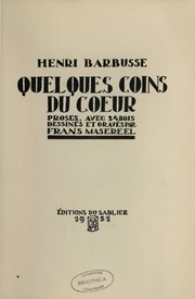 Cover of: Quelques coins du coeur: proses