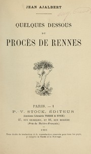 Cover of: Quelques dessous du procès de Rennes