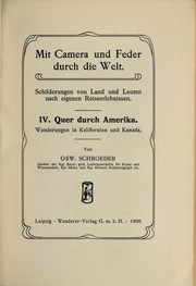 Cover of: Quer durch Amerika: Wanderungen in Kalifornien und Kanada