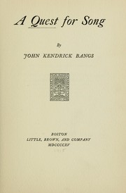 Cover of: A quest for song. by John Kendrick Bangs