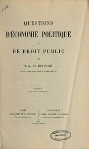 Cover of: Questions d'économie politique et de droit public