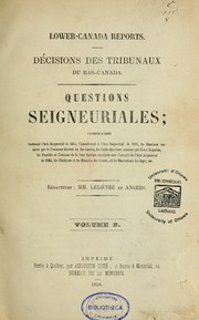 Cover of: Questions seigneuriales \