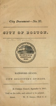 Cover of: Rainsford Island | Boston. City solicitor. [from old catalog]