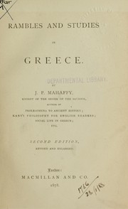 Cover of: Rambles and studies in Greece