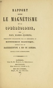 Cover of: Rapport entre le magnétisme et la sphéréologie by Harro Harring