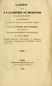 Cover of: Rapports faits à l'Académie de Médecine dans sa séance du 30 Juillet 1850