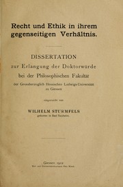 Recht und Ethik in ihrem gegenseitigen Verhältnis by Wilhelm Sturmfels