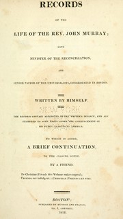 Cover of: Records of the life of the Rev. John Murray