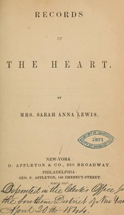 Cover of: Records of the heart