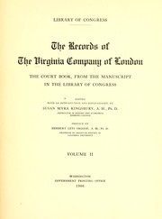 Cover of: The records of the Virginia company of London