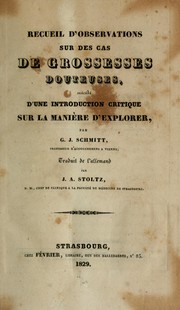 Cover of: Recueil d'observations sur des cas de grossesses douteuses by G. J. Schmitt, G. J. Schmitt