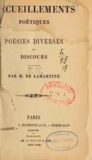 Recueillements poétiques, épîtres, poésies diverses et discours by Alphonse de Lamartine