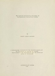 Cover of: The reduced partitioning procedure in configuration interaction studies by Rodney Joseph Bartlett, Rodney Joseph Bartlett