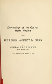 Cover of: The reform movement in Persia