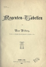 Regenten-Tabellen by Max Wilberg