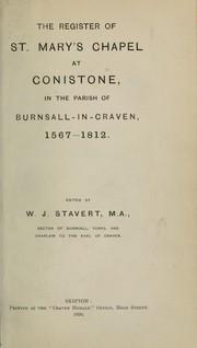 Cover of: The register of St. Mary's chapel at Conistone