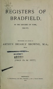 Cover of: Registers of Bradfield, in the Diocese of York, 1559-