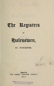 Cover of: The registers of Halesowen, Co. Worcester by Halesowen (England : Parish)