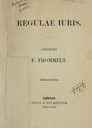 Regulae iuris by F. Frommelt