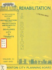 Cover of: Rehabilitation in Boston, vol. Ii: a progress report on reconstruction