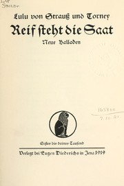 Cover of: Reif steht die Saat: neue Balladen