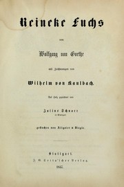 Cover of: Reineke Fuchs by Johann Wolfgang von Goethe