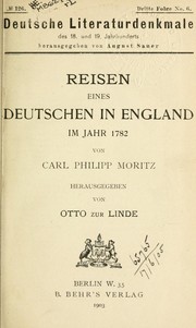 Cover of: Reisen eines Deutschen in England im Jahr 1782