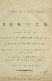 Cover of: The religious use of botanical philosophy by Jones, William