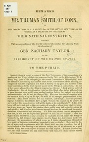 Cover of: Remarks of Mr Tryman Smith, of Conn., on the imputations of N. B. Blunt, esq., of the city of New York