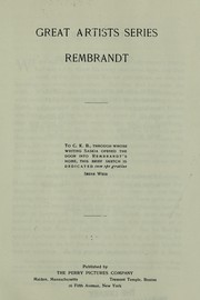 Cover of: Rembrandt