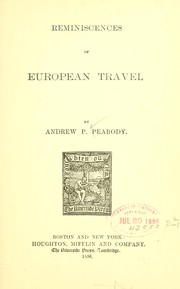 Cover of: Reminiscences of European travel