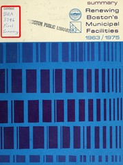 Cover of: Renewing Boston's municipal facilities