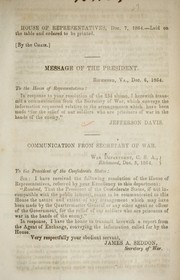 Cover of: Report of the agent of exchange, [with accompanying papers, relative to arrangements for the relief of soldiers who are prisoners of war in the hands of the enemy]