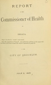 Cover of: Report of the Commissioner of Health on illuminating gas by Brooklyn (New York, N.Y.). Dept. of Health