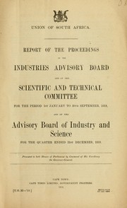 Cover of: Report of the proceedings of the Industries Advisory Board by South Africa. Industries Advisory Board.