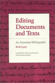 Editing documents and texts by Beth Luey