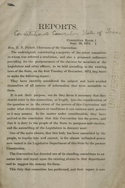 Cover of: Reports: [Constitutional Convention, 1875]