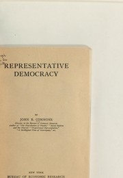 Cover of: Representative democracy by John Rogers Commons