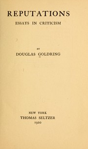 Cover of: Reputations: essays in criticism