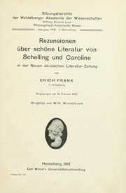 Cover of: Rezensionen über schöne Literatur von Schelling und Caroline in der Neuen Jenaischen Literatur-Zeitung by Frank, Erich