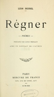 Cover of: Régner by Léon Deubel
