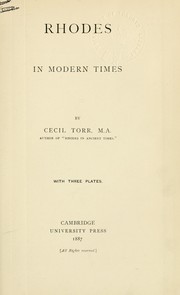 Cover of: Rhodes in modern times